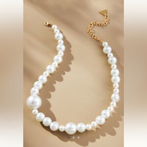 Anthropologie Gold and White Pearl Necklace